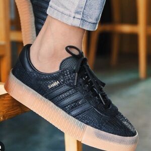 adidas Samba Platform Women’s Sneakers in Black with Gum Sole